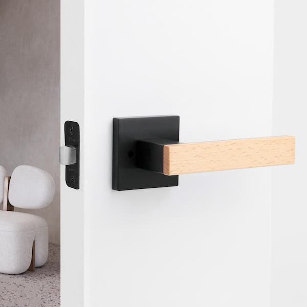 Summit Matte Black Double Dummy Modern Door Lever