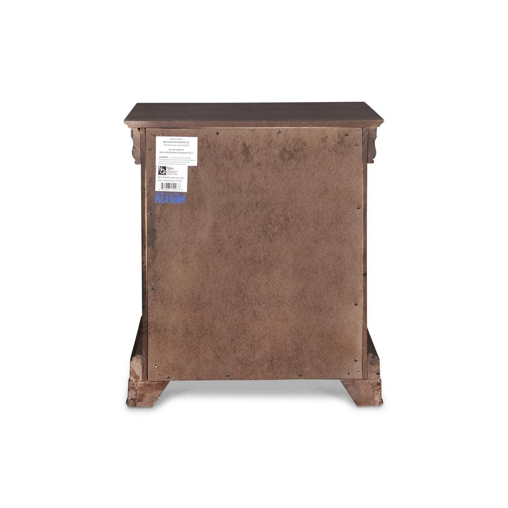 Versailles Transitional Brown Wood 4-Drawer Nightstand