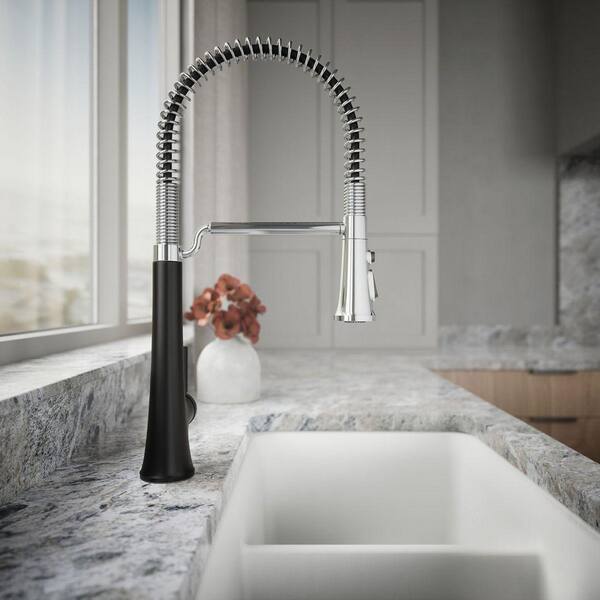 KOHLER Tone Single Handle Pull Down Sprayer Kitchen Faucet in