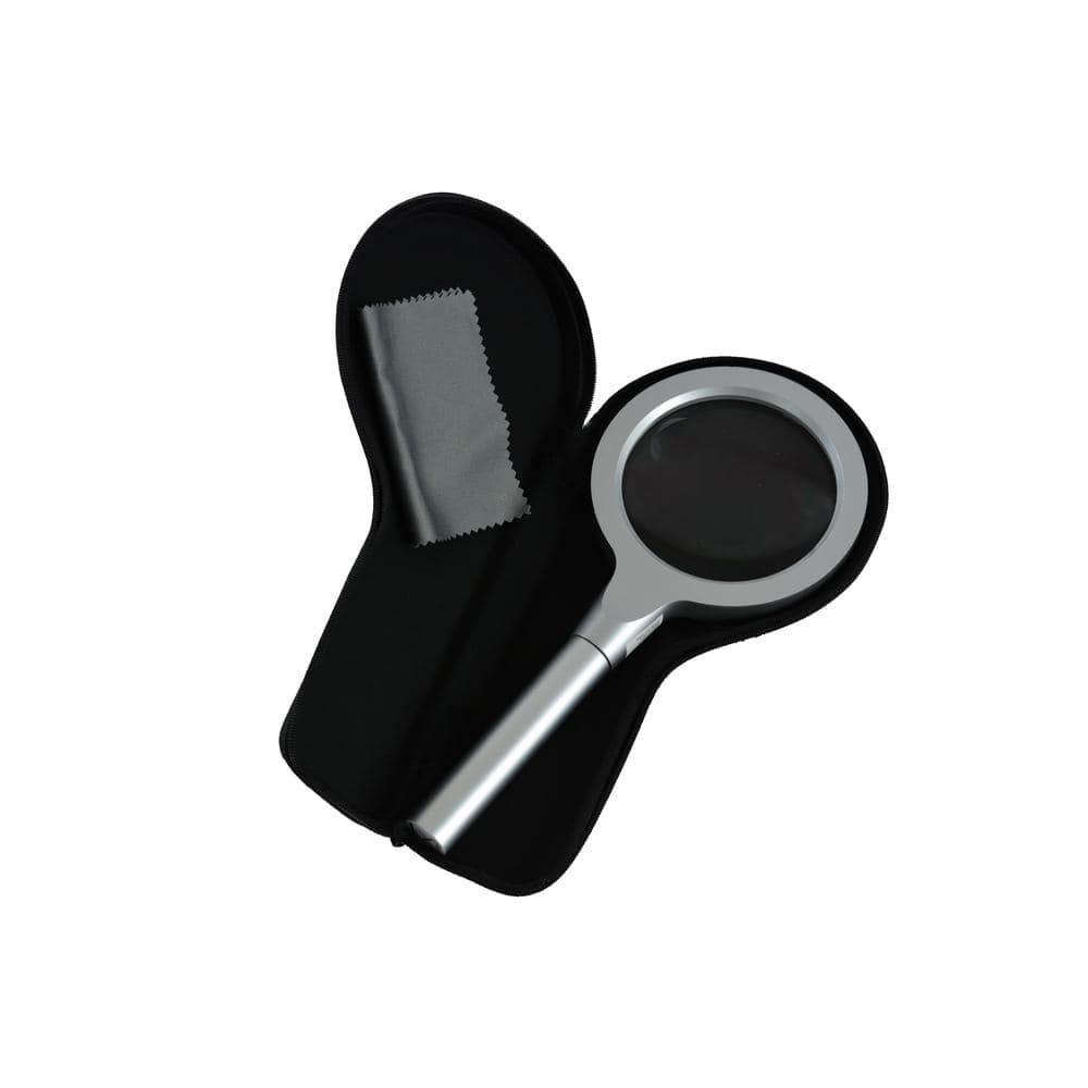 0.75 in. 12 LEDs Silver Paint Finish Hand Held Magnifier