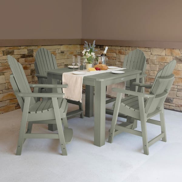 Highwood Hamilton Eucalyptus Counter Height Plastic Outdoor Dining Set in Eucalyptus (Set of 4)
