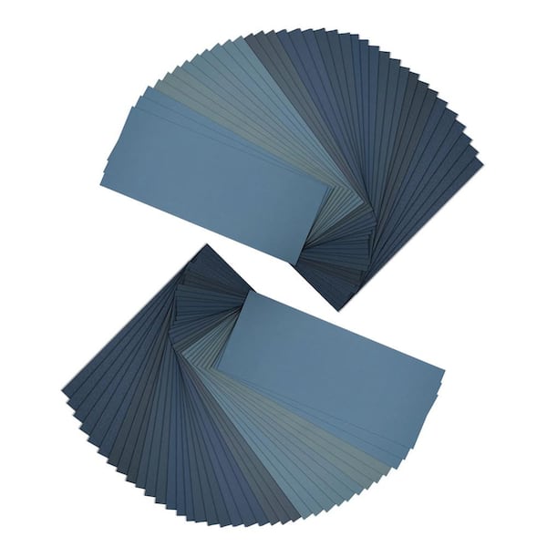 ‎POWERTEC 9 in. x 3.6 in. Wet Dry Sandpaper Assortment, 180-3000 Assorted Grit for Wood and Auto Finishing (72-Pack)