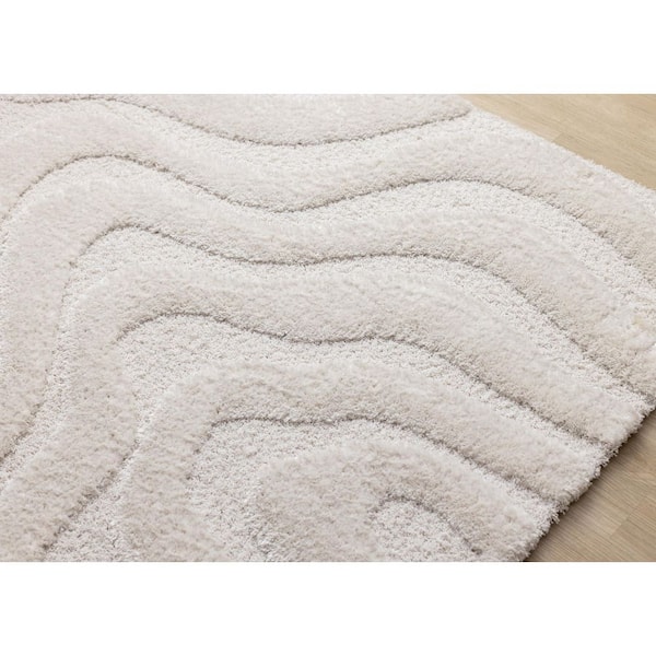 Intrigue Collections 5 ft. x 8 ft. White Organic, Tonal/Solid Indoor Area Rug