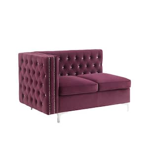 Jaszira 46 in. Burgundy Velvet Velvet 2-Seat Loveseat