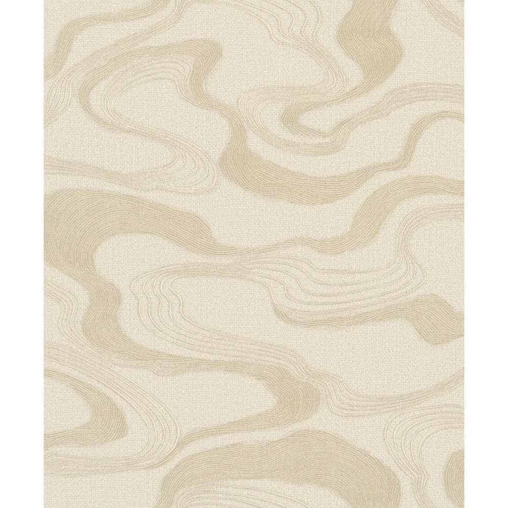Kumano Collection Beige Abstract Flow Design Pearlescent Finish Non-Pasted 