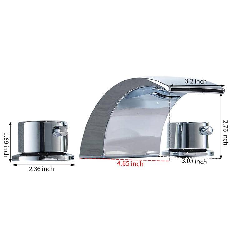 Polished Chrome 8 in. Widespread 2-Handle Bathroom Faucet with LED Light