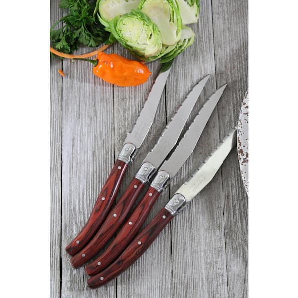 BergHOFF Pakka Wood 12 Stainless Steel Steak Knives, Set of 6
