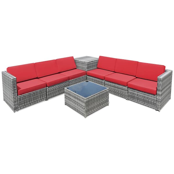 Rattan 8 best sale seater corner sofa