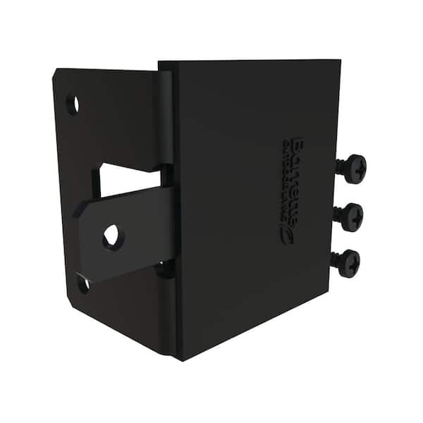 0.625 in. x 1.75 in. x 2.625 in. Black Steel Fence Gate Stop