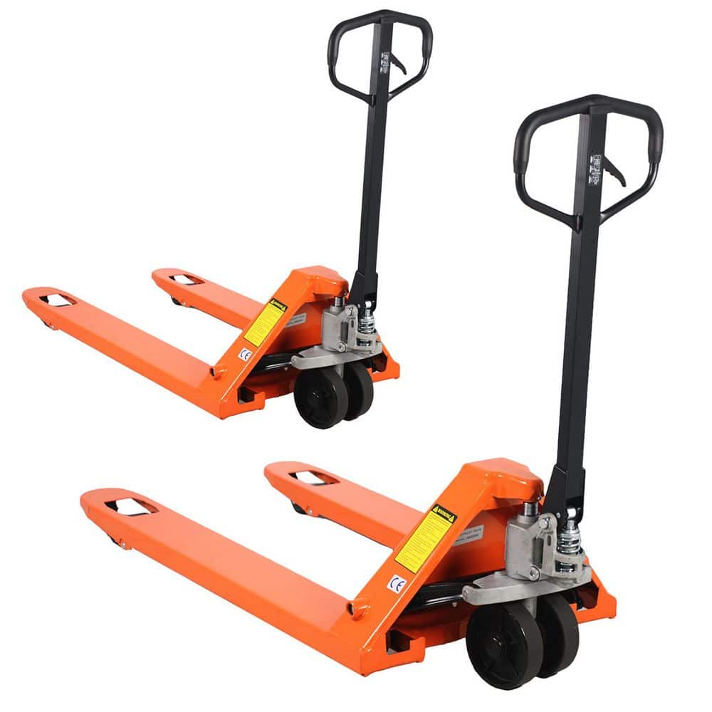 (2-Pack) Orange 5,500 lbs. Manual Pallet Jack Industrial Pallet Truck 48 x 21 in. Fork 3 in. Lowered price history on PriceWatchPro