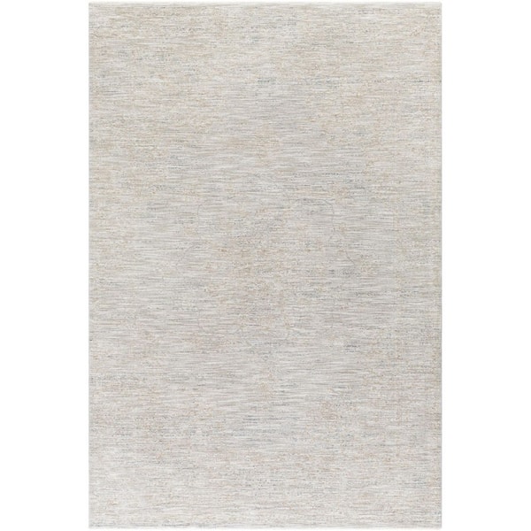 Laila Light Gray Traditional Solid Color 6 ft. 7 in. x 9 ft. 6 in. Area Rug