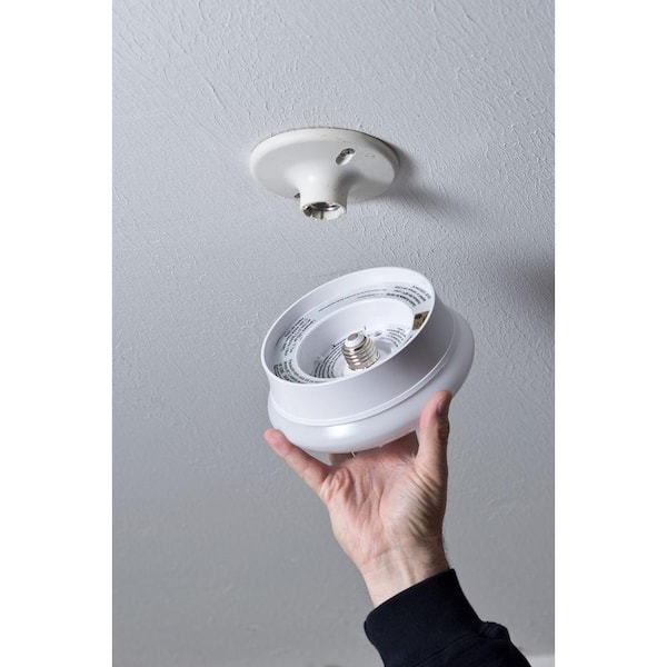 Commercial Electric Spin Light 7 In Closet Led Flush Mount With Pull Chain Hallway Lighting Stairway Garage 54484145 - 3 Light Ceiling Fixture With Pull Chain