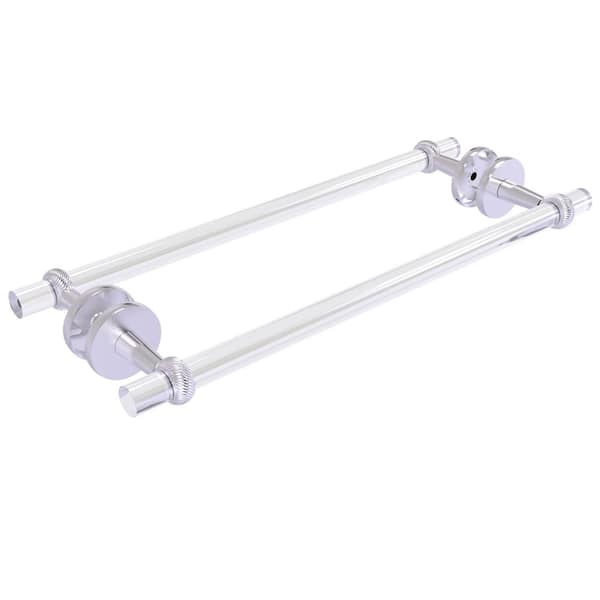 Allied Brass Clearview 18 in. Back to Back Shower Door Towel Bar with Twisted Accents in Satin Chrome