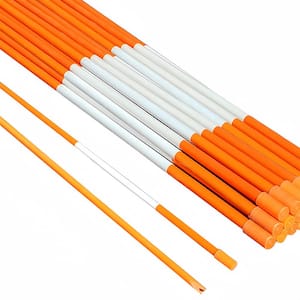 48 in. Orange Reflective Hollow Driveway Markers 5/16 in. Dia Snow Markers Snow Stakes (20-Pack)