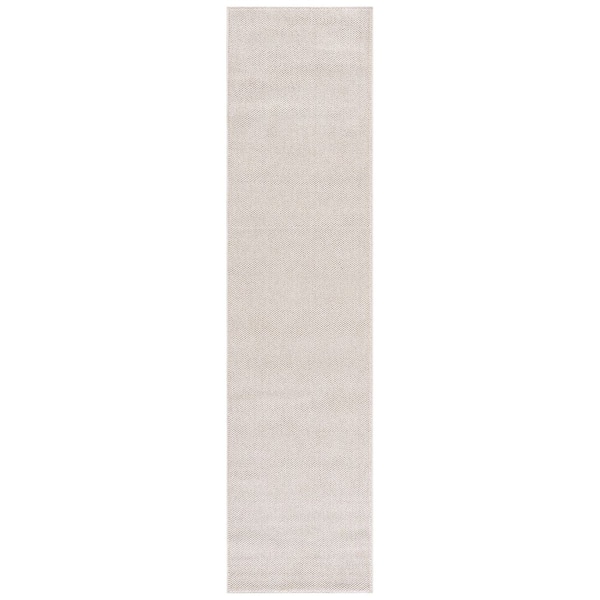 Highland Plain 2 ft. x 9 ft. Light Beige/Ivory Solid Color Runner Rug