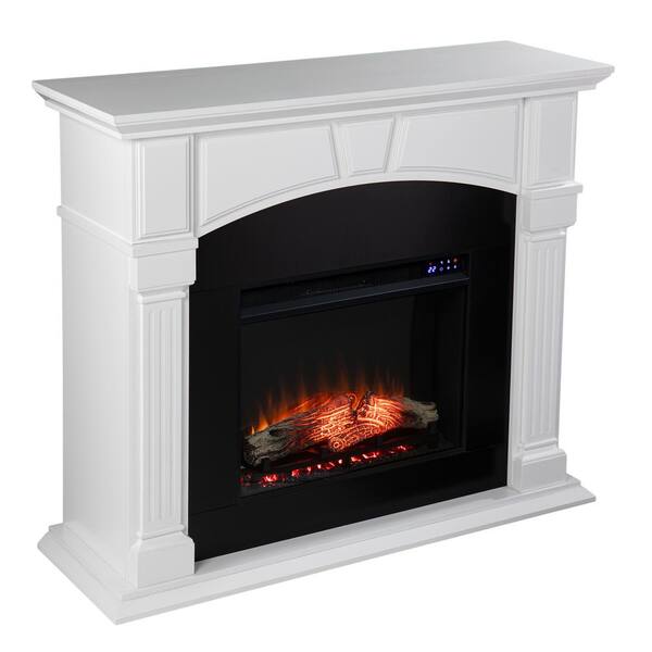 Southern Enterprises Margueritte 23 in. Touch Panel Electric Fireplace in  White HD053189 - The Home Depot
