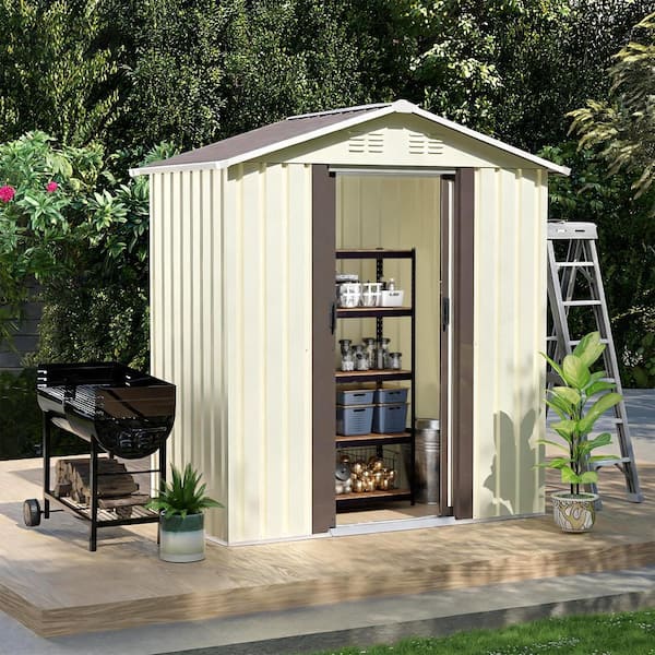 5 ft. W x 3 ft. D Metal Outdoor Garden Storage Shed with Sliding