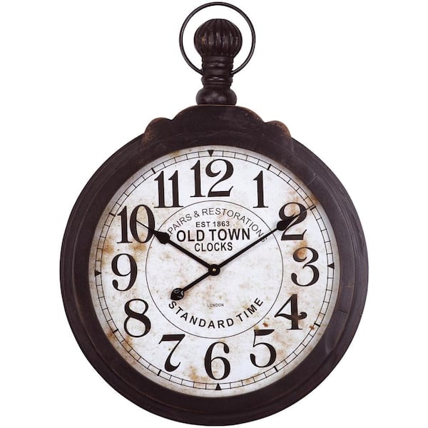 Yosemite Home Decor Old Town Black Wood Timepiece Wall Clock