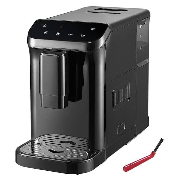 6.3 Cups Black Espresso Machine with Grinder 180g Bean Hopper with Automatic Coffee 15 Bar