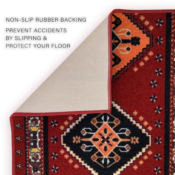 Skid-Resistant Carpet Runner - Burgundy Red - 6 ft. x 27 in. - Many Other Sizes to Choose from