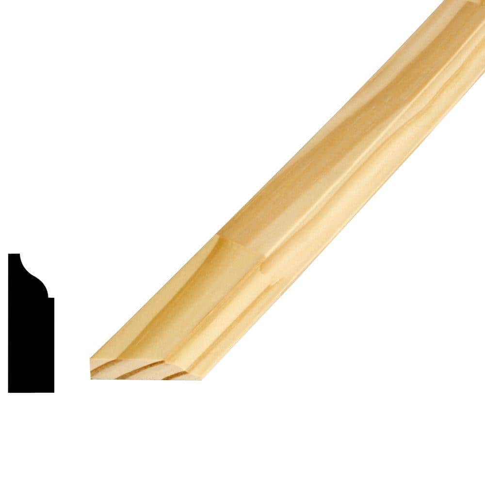 Alexandria Moulding WM 936 7/16 in. x 1-3/8 in. x 96 in. Pine  Finger-Jointed Stop Moulding 0W936-30096 - The Home Depot