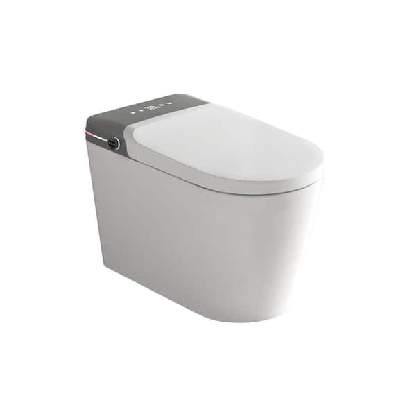 Elongated Smart Toilet 1.28 GPF in White with Heated Seat, Auto Flush, Bidet, Night Light, and Remote Control