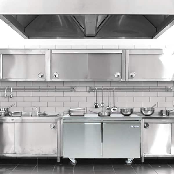 60 in. W 15 cu. ft. Commercial Undercounter Freezerless Refrigerator in Stainless Steel