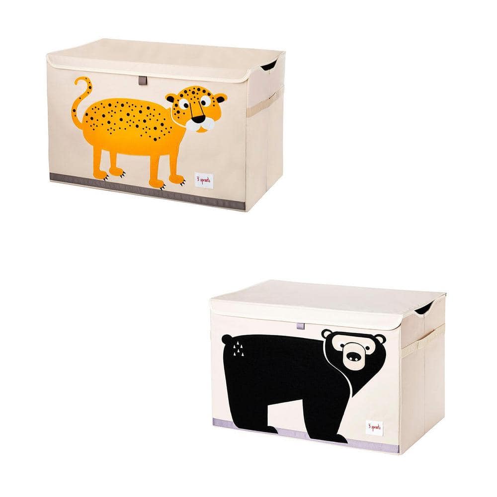 3 Sprouts Collapsible Toy Chest Storage Bin for Kids, Leopard and Bear  (2-Pack) UTCLEO + UTCBEA - The Home Depot