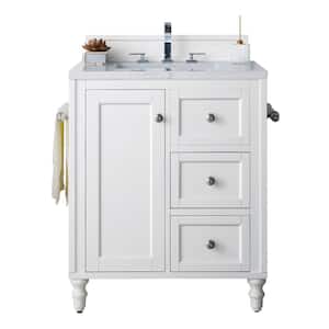 Copper Cove Encore 30 in. W x 23.5 in.D x 36.2 in. H Single Vanity in Bright White with Eternal Jasmine Pearl Top