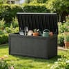WTVWTV 260 Gal. Waterproof Outdoor Resin Storage Deck Box, Large Lockable Capacity, Versatile Deck Storage Bench L-7