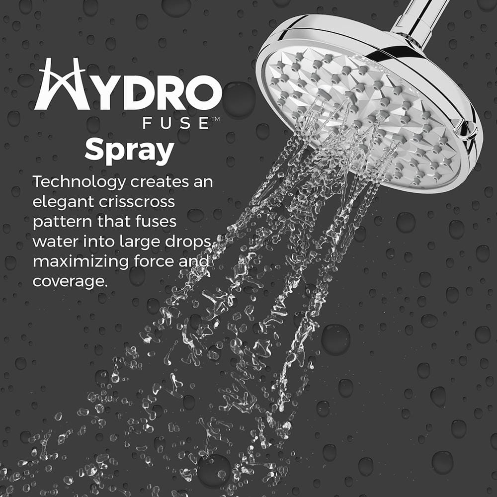 HydroFuse Polished Chrome 6-Function Wall Mounted Shower Head