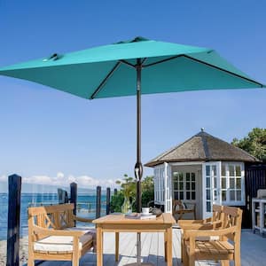 6.5 ft. x 6.5 ft. Square Patio Market Umbrella with UPF50+, Tilt Function and Wind-Resistant Design, Lake Blue