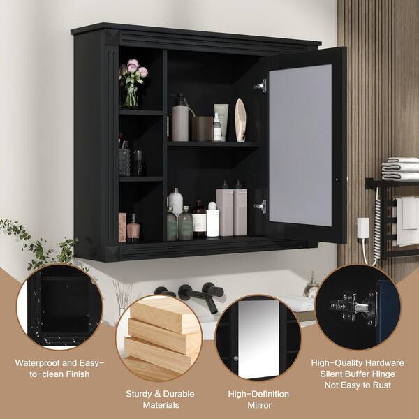 Siavonce 16.3 in. W x 35 in. D x 28.7 in. H Wall Mounted, Medicine