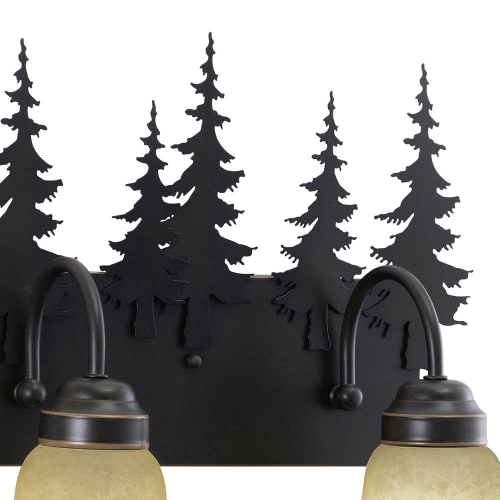 Rustic Burnished Bronze 3-Light Tree Vanity Fixture