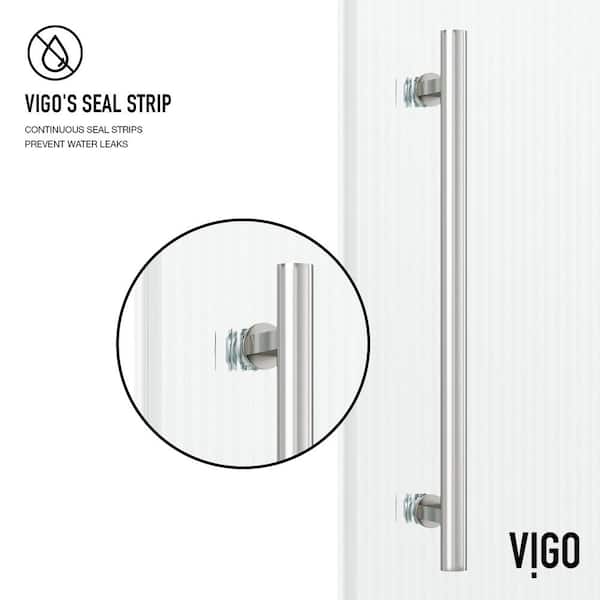 Elan 56 to 60 in. W x 74 in. H Sliding Frameless Shower Door in Chrome with 3/8 in. (10mm) Fluted Glass