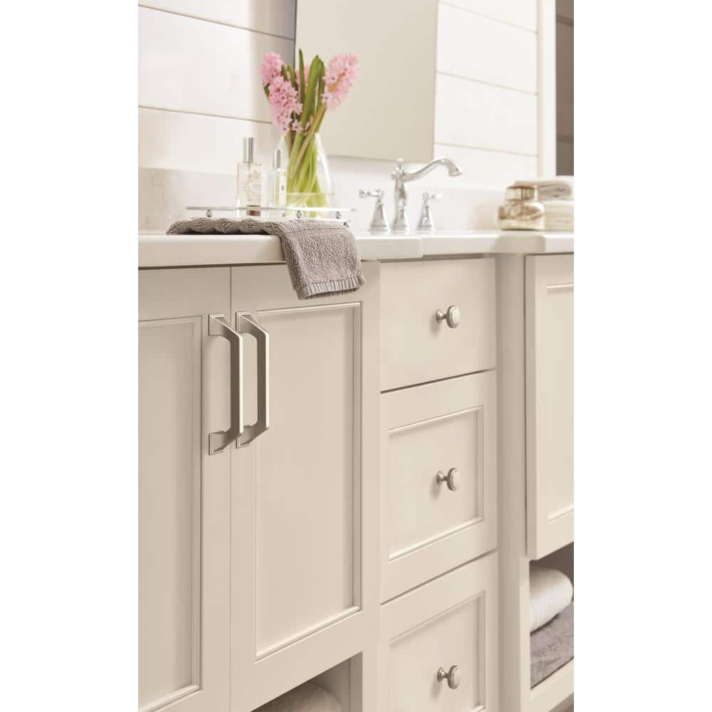 Satin Nickel Round Cabinet Knob with Mounting Hardware