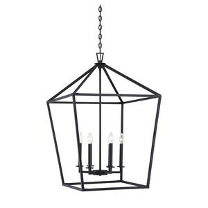 Townsend 6-Light Matte Black Candlestick Pendant Light