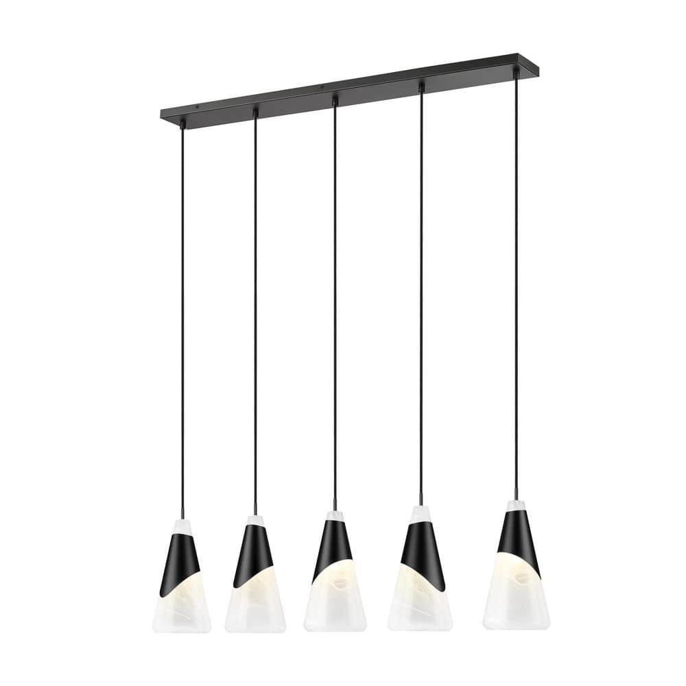 Aimie 5 light Matte Black Chandelier for Indoor Use with No Bulbs Included price history on PriceWatchPro