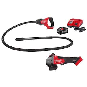 M18 FUEL 18V Lithium-Ion Brushless Cordless 8 ft. Concrete Pencil Vibrator Kit with 6.0 Ah Battery & M18 FUEL Grinder