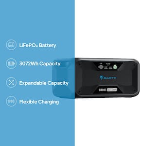 3072Wh LiFePO4 Expansion Battery B300S Only Works with AC500, DC Power Source with 100-Watt USB-C, Outdoor Use