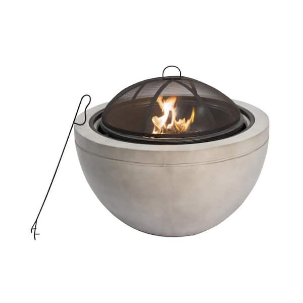 Peaktop 30 In X 22 83 In Round Wood Burning Outdoor Concrete Fire Pit Hr30180aa The Home Depot