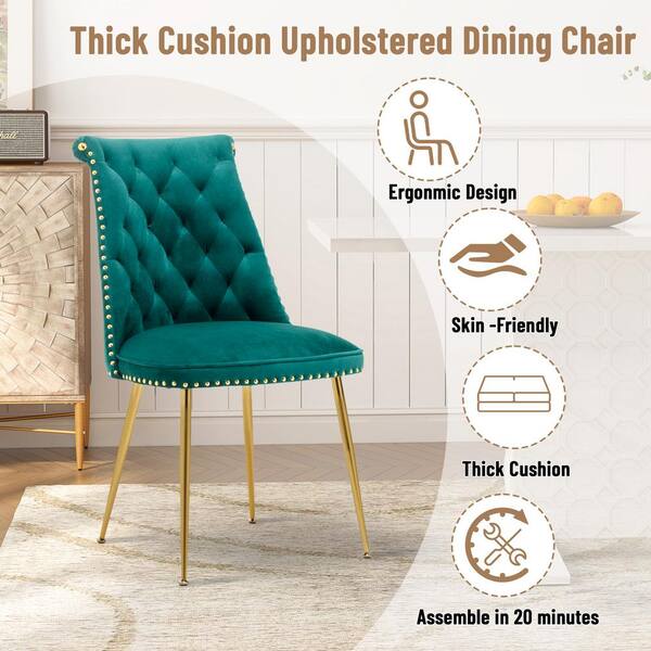 Buy 2 Thick Chair Pad, Metallic Gold