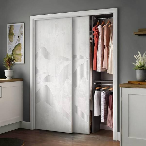 CALHOME 48 in. x 80 in. Hollow Core White Stained Pine Wood