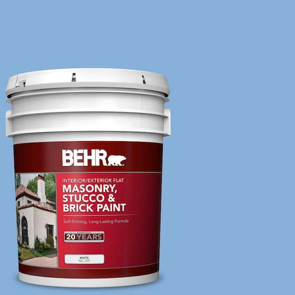 BEHR 5 gal. #PPU15-12 Bluebird Flat Interior/Exterior Masonry, Stucco and Brick Paint