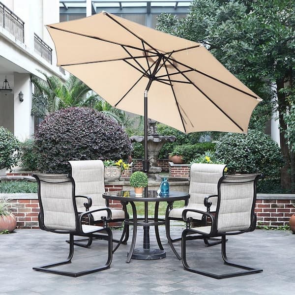 moda furnishings Fex 9 ft. Aluminum Pole Market Patio Umbrella in Beige