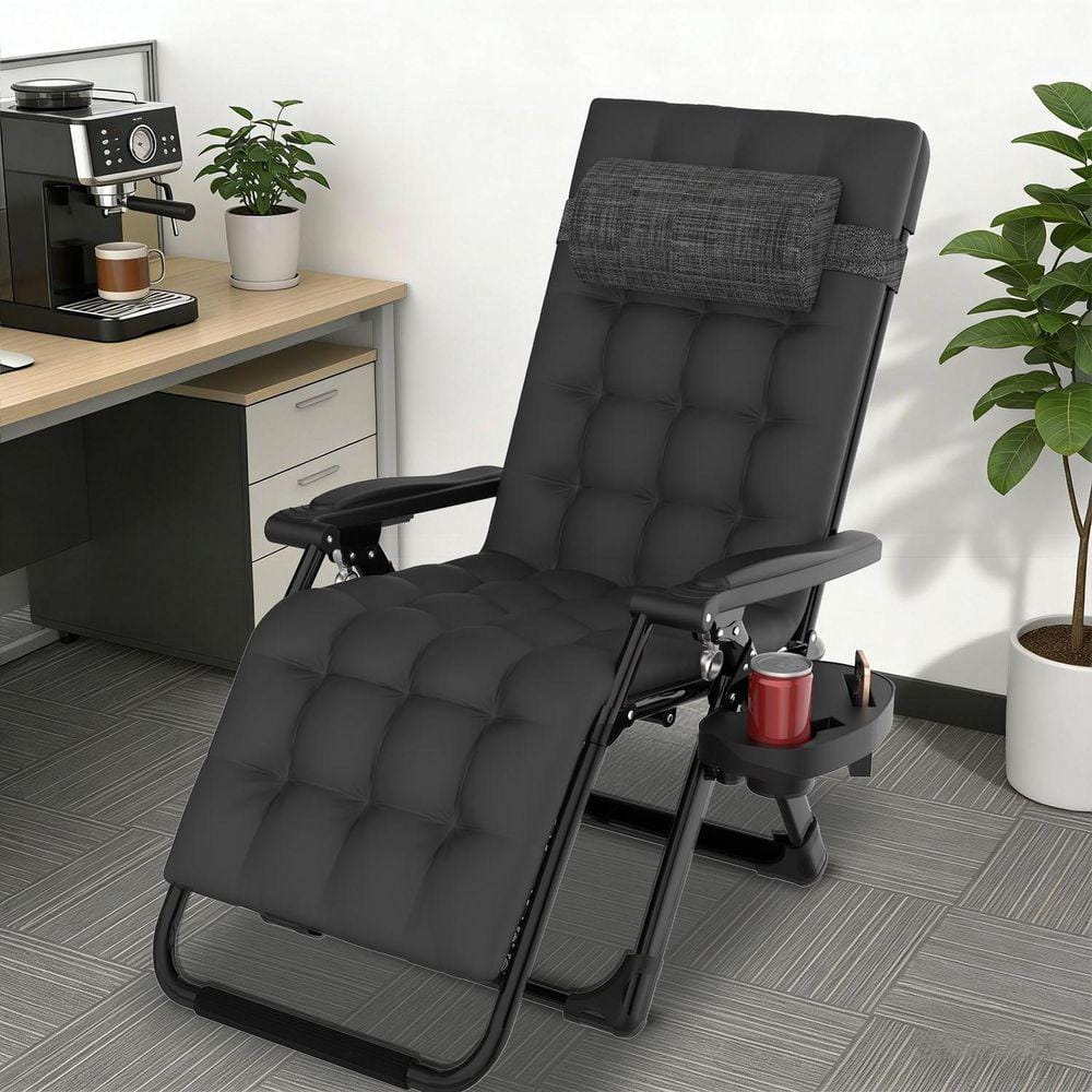 SEEUTEK 26 in. W Metal Zero Gravity Chair Outdoor/Indoor Patio