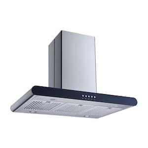 36 in. Convertible Island Mount Range Hood in Stainless Steel with Baffle Filters