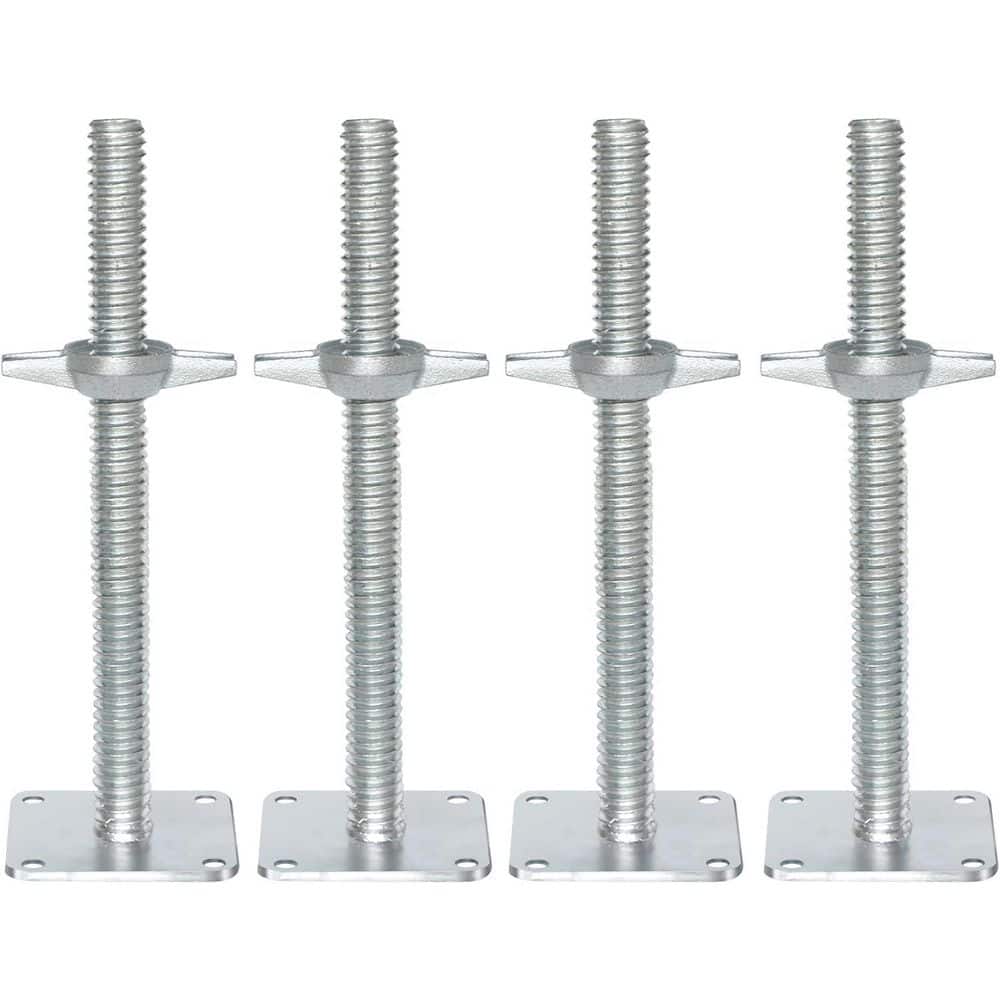 Adjustable Leveling Jack 12 Inch Galvanized Scaffolding Screw Solid Stem Jack with Base Plate 4 Pack price history on PriceWatchPro