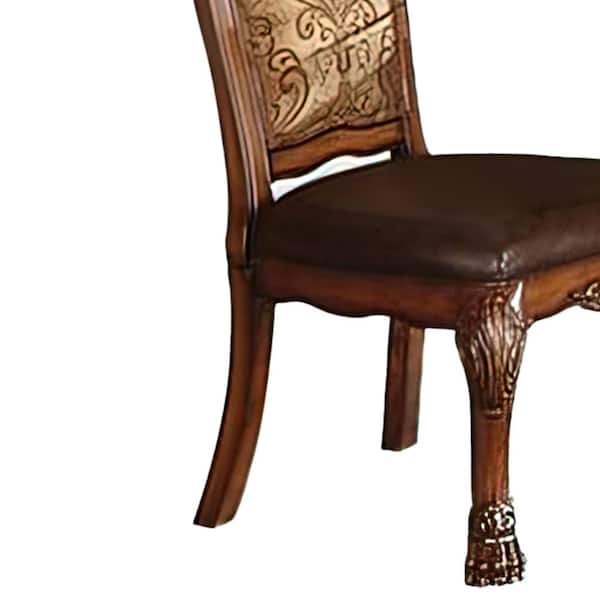 Acme Furniture Dresden PU and Cherry Oak Highbacked Side Chair 