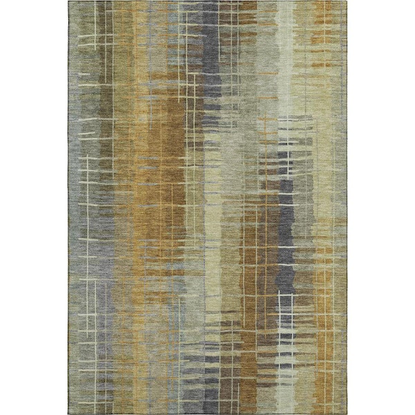 Mayfield Premium Machine Washable Abstract AMF2261 Aloe 10 ft. x 14 ft. Area Rug